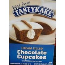 Tastykake: Cream Filled Chocolate Cupcakes iced with buttercream 6/2 Packs 