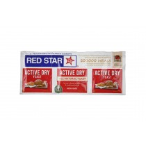 Red Star Active Dry Yeast - 1 strip of 3 packages, Gluten Free, Non-GMO, Kosher, Vegan